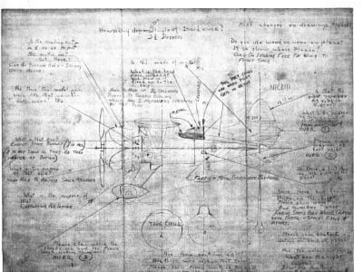 Hall Bulldog drawing attributed to Primo Galletti (uncertain), circa 1932